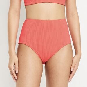 High-Waisted Hot Pink Bikini Bottoms Old Navy Large